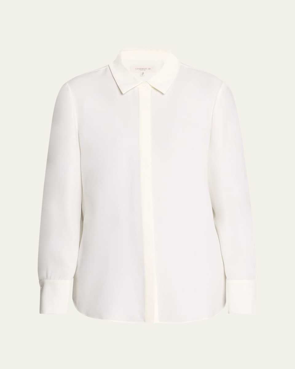 Scottie Silk Button-Down Blous